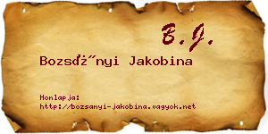 Bozsányi Jakobina névjegykártya